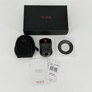 TUMI Wireless Laser Travel Mouse Gunmetal USB Receiver Case Open Box